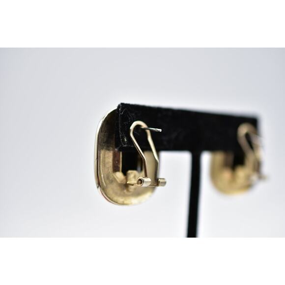 Vintage Earrings Sparkling Rhinestone Crystal Statement Black Enamel Thick Bin8 - Picture 8 of 10